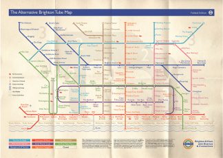 J David Bennett - The Alternative Brighton Tube Map - A2 Black