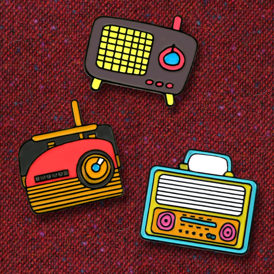 Enamel Pin: Vintage 80s Radio