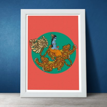 Msdre - Flying Tiger Durga - Limited-edition EXCLUSIVE giclee art print