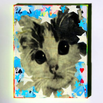 Barrie J Davies - Kitschy Cat (mini canvas)