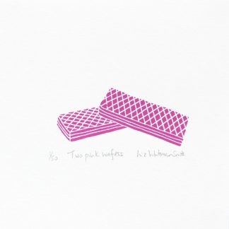 Liz Whiteman Smith - Two Pink Wafers - limited-edition Screenprint