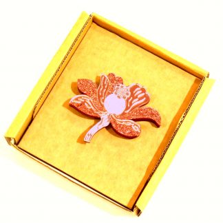 Acrylic Poppy Flower Brooch (rose gold)