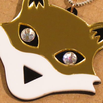 Acrylic Fox Necklace (925 Silver Chain)