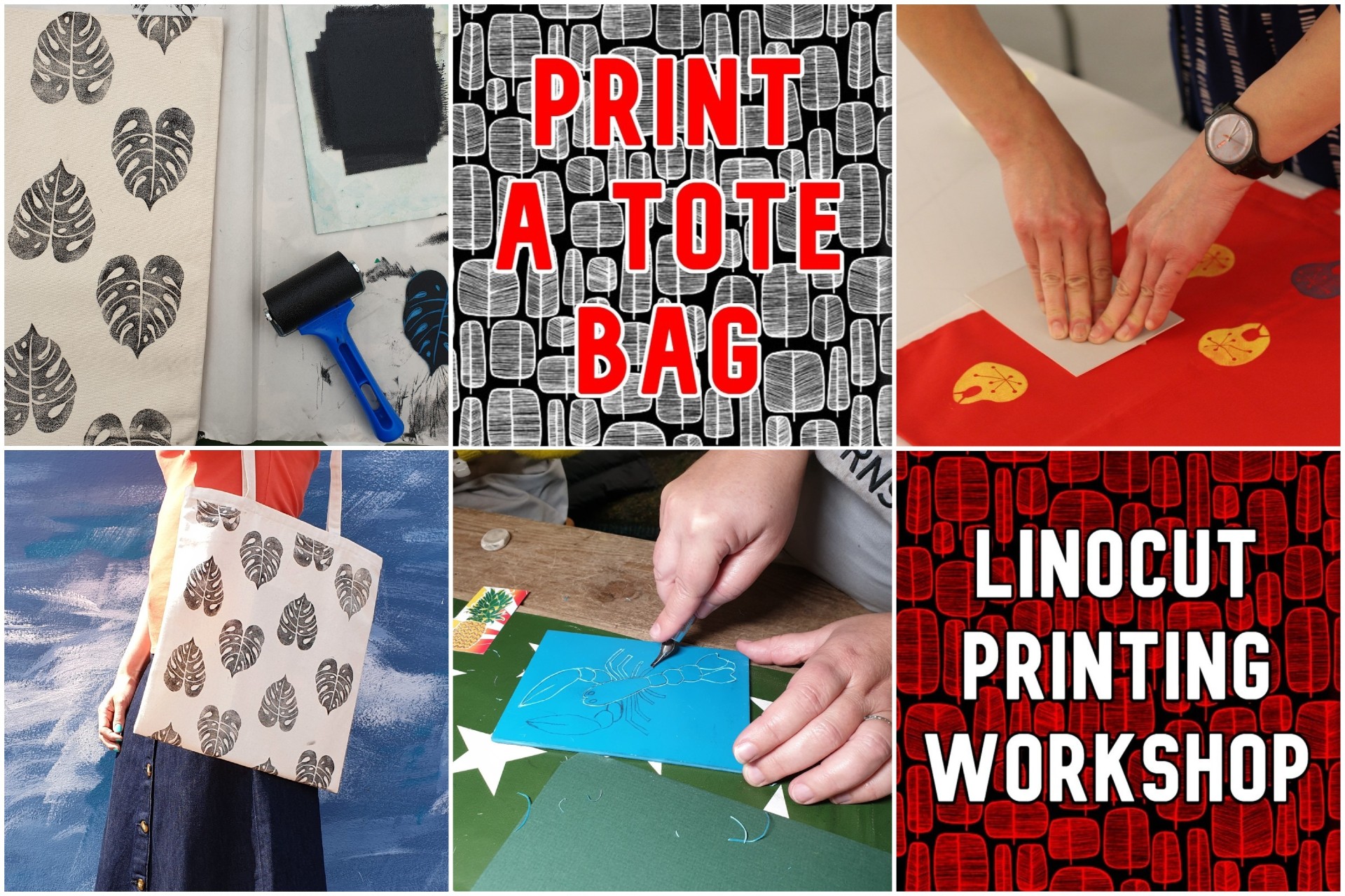 Print a Tote Bag: linocut printing workshop with EJ Sparkles